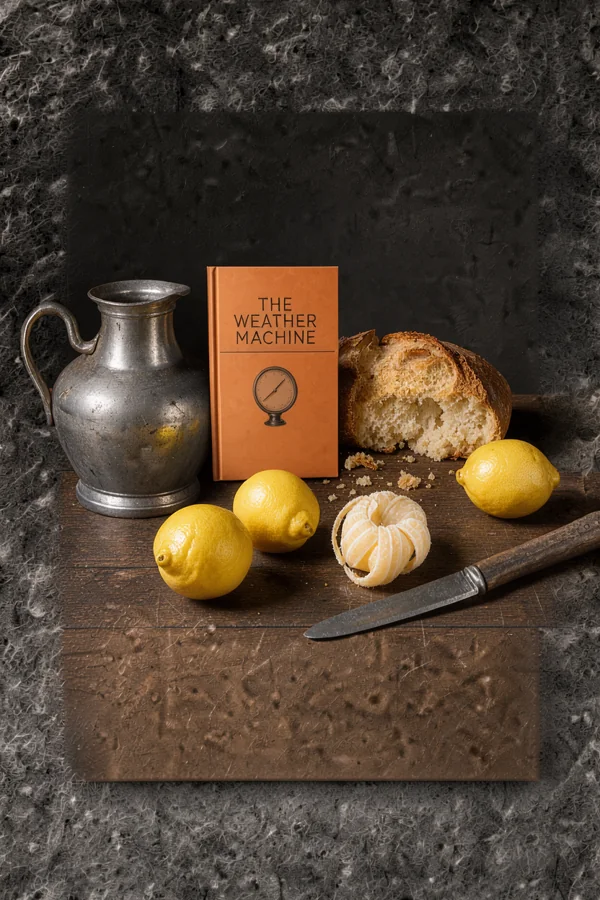 Official demo sample: a designed book placed on a table