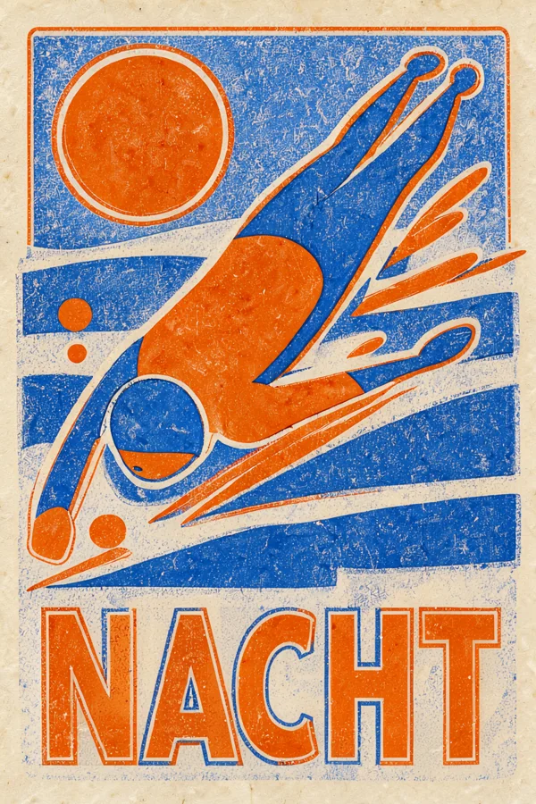 Official demo sample: a colorful risograph-style Lido illustration with typography
